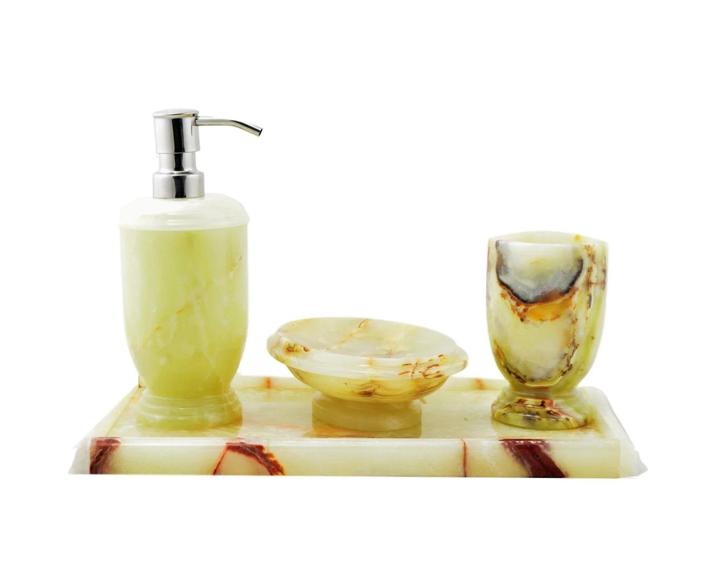 Bathroom Tumbler of Pistachio Onyx - PoshaBella
