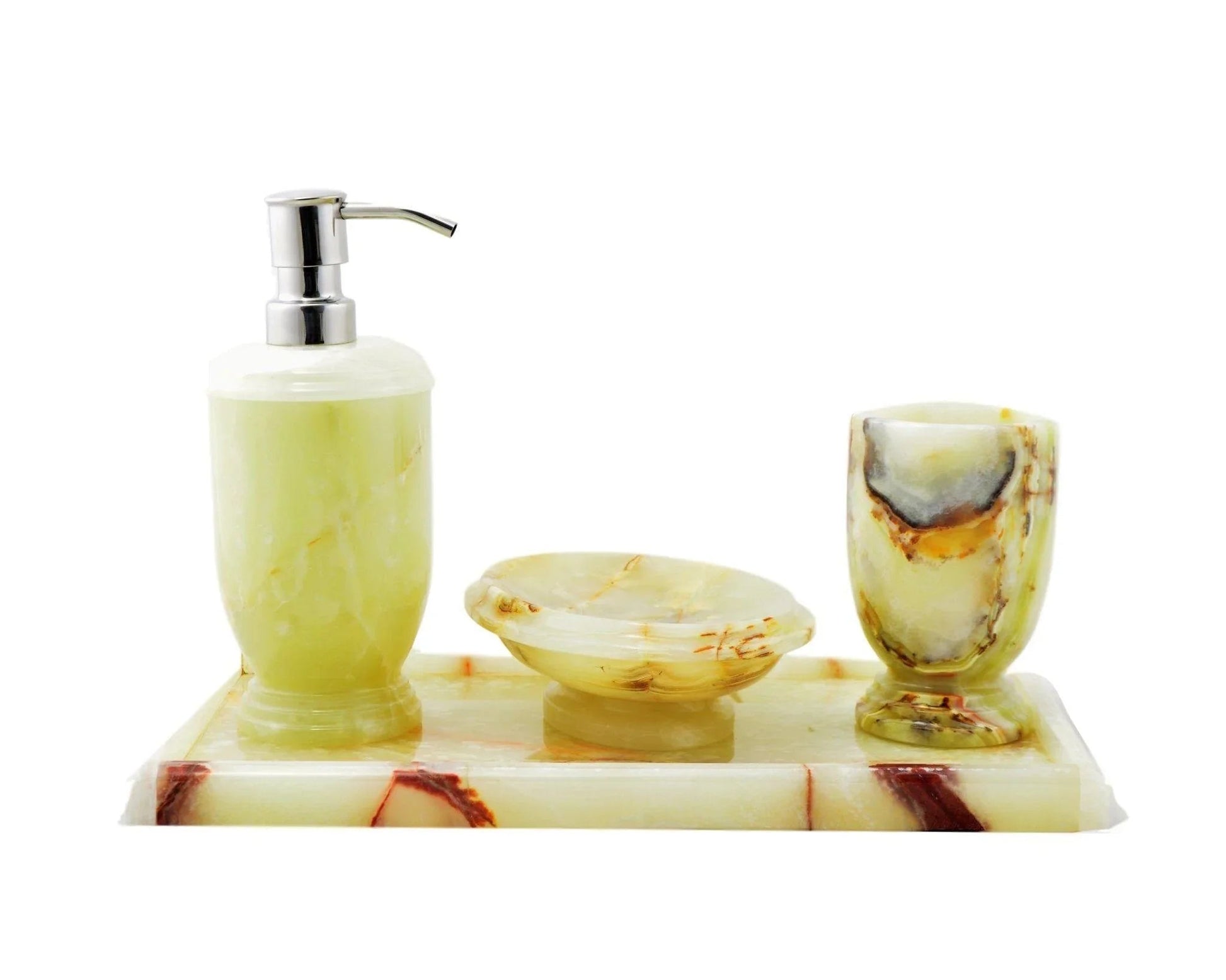 Bathroom Tumbler of Pistachio Onyx - PoshaBella