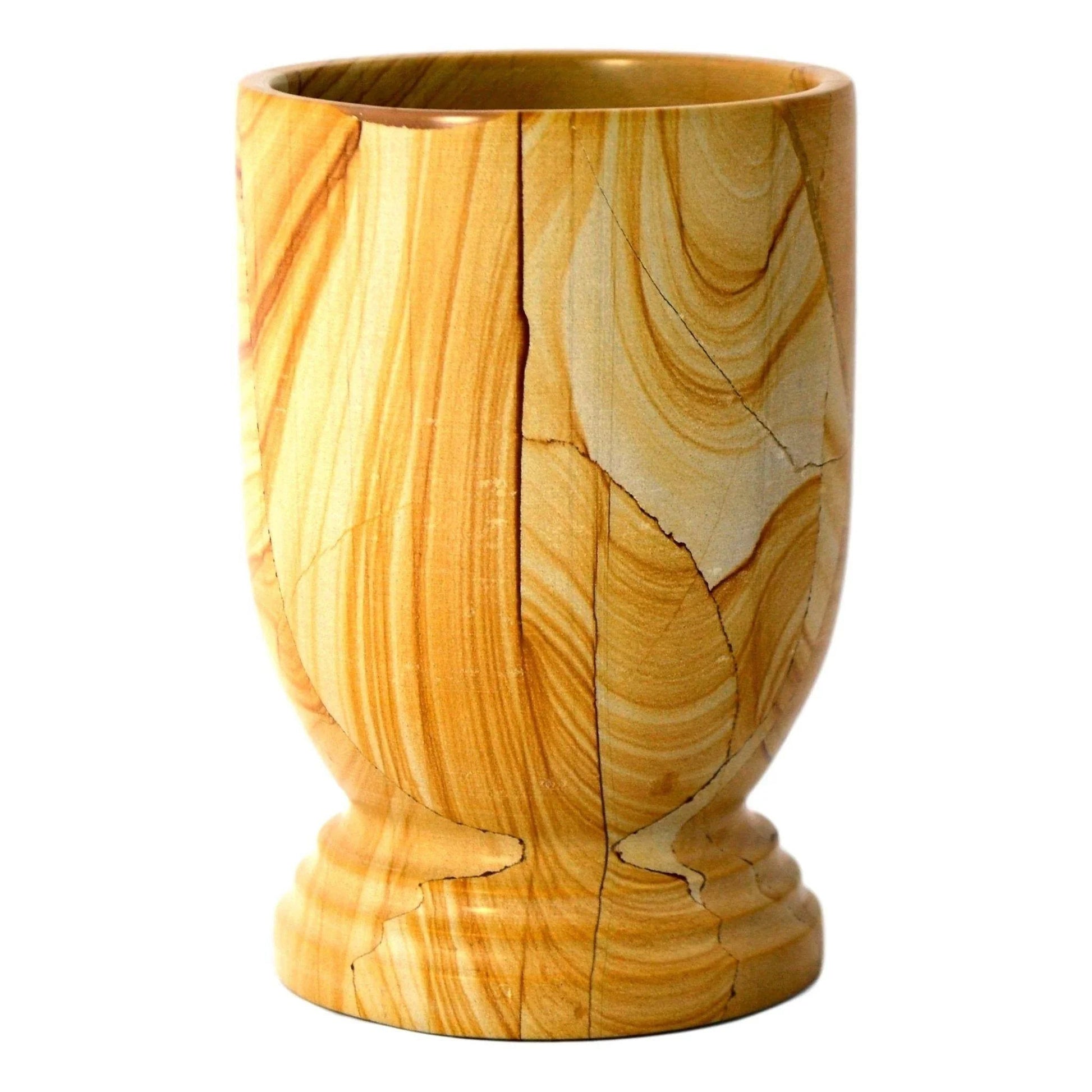 Bathroom Tumbler of Teak Marble - PoshaBella