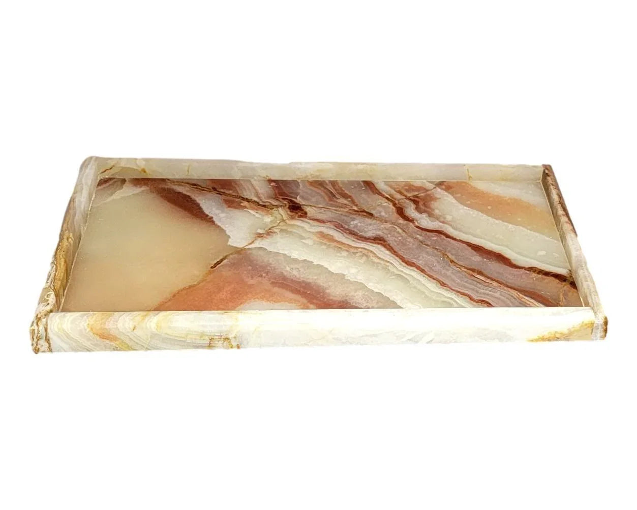 Bathroom Vanity Tray of Multi Brown Onyx - PoshaBella