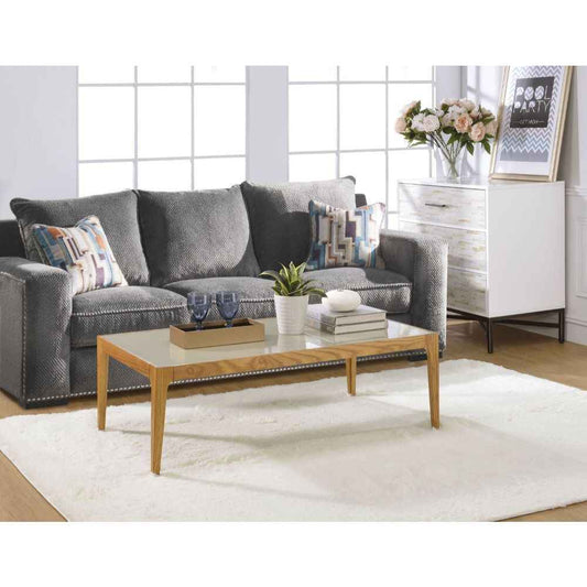 Gwynn - Coffee Table - Frosted Glass & Natural