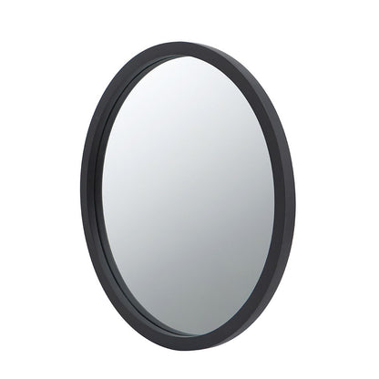 Circle Wall Mirror With Wooden Frame for Living Room