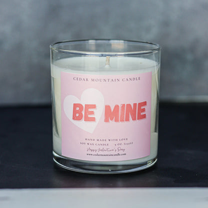 Be Mine - Valentine's Day Soy Candle - 9 oz Whiskey Glass Jar - Choose Your Scent - PoshaBella