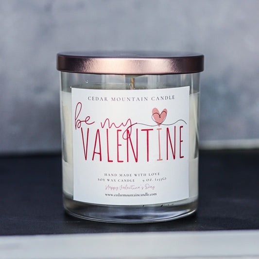 Be My Valentine - Valentine's Day Soy Candle - 9 oz Whiskey Glass Jar - Choose Your Scent - PoshaBella