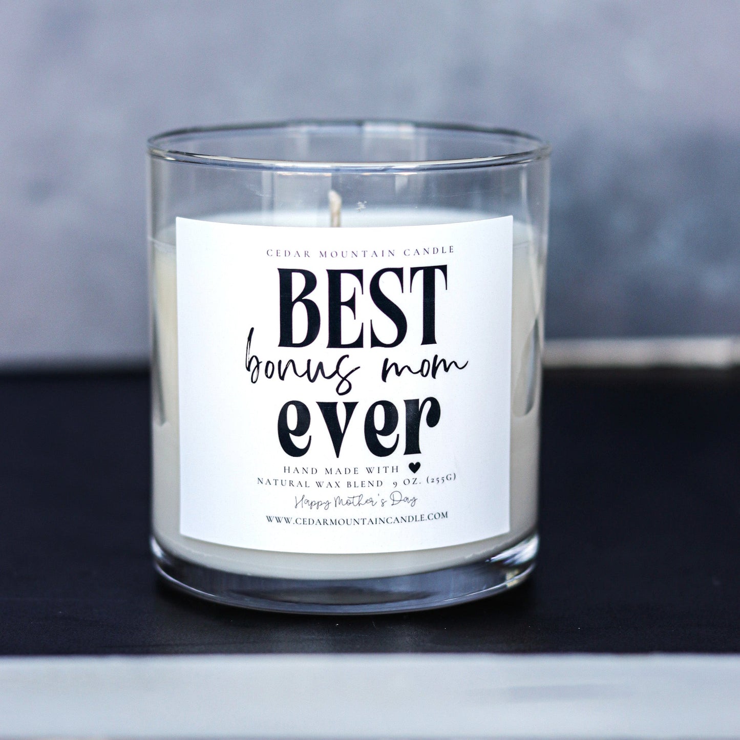"Best Bonus Mom Ever" - Mother's Day Whiskey Glass Candle - PoshaBella
