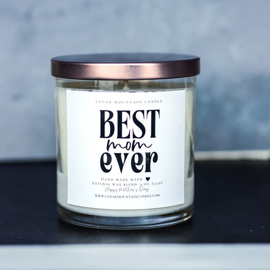 Best Mom Ever - Mother's Day Soy Candle - 9 oz Glass Jar Candle - PoshaBella