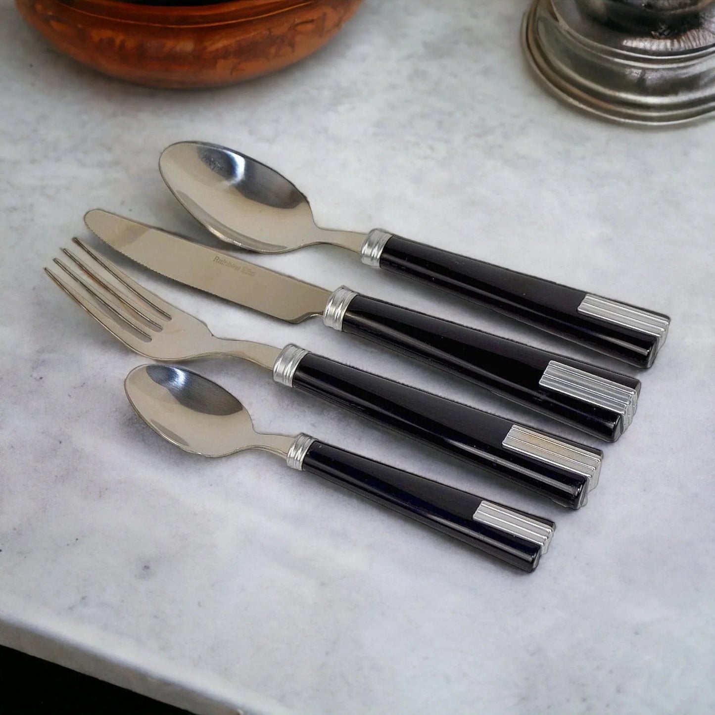 Black Flatware Set - PoshaBella