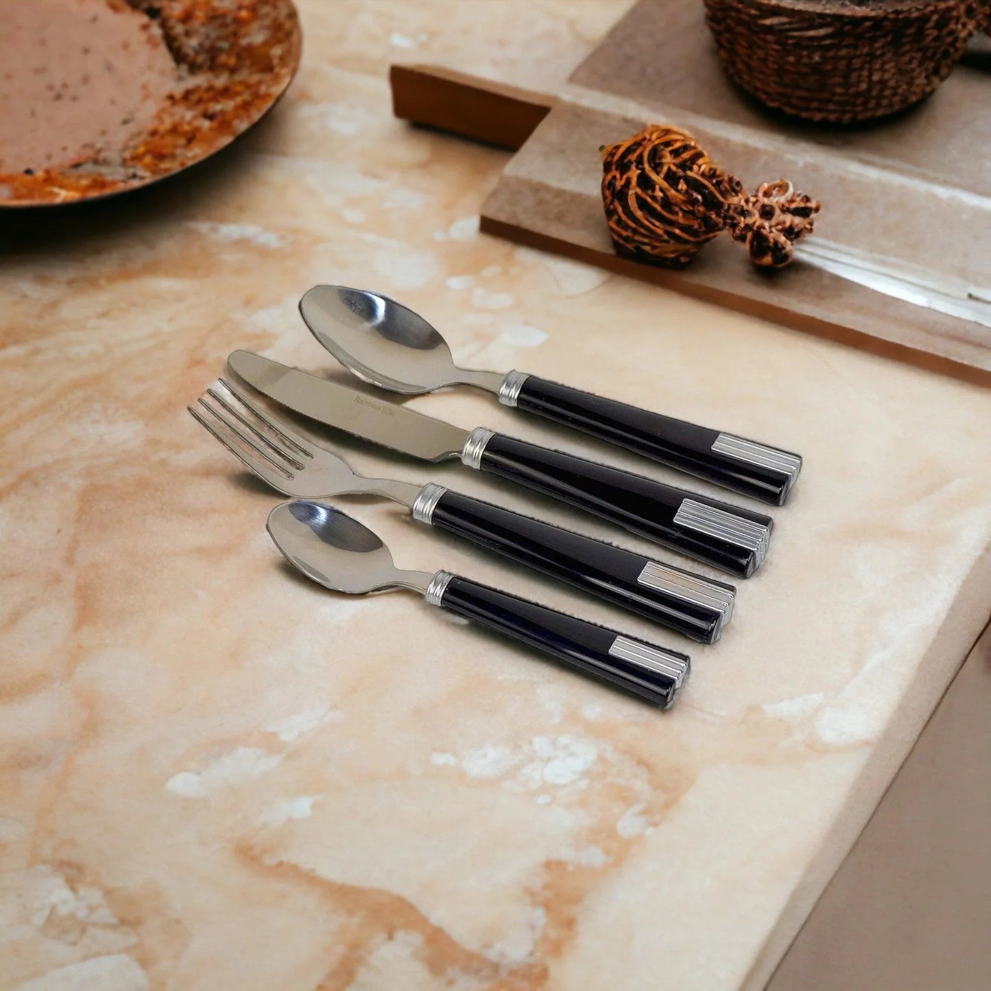 Black Flatware Set - PoshaBella