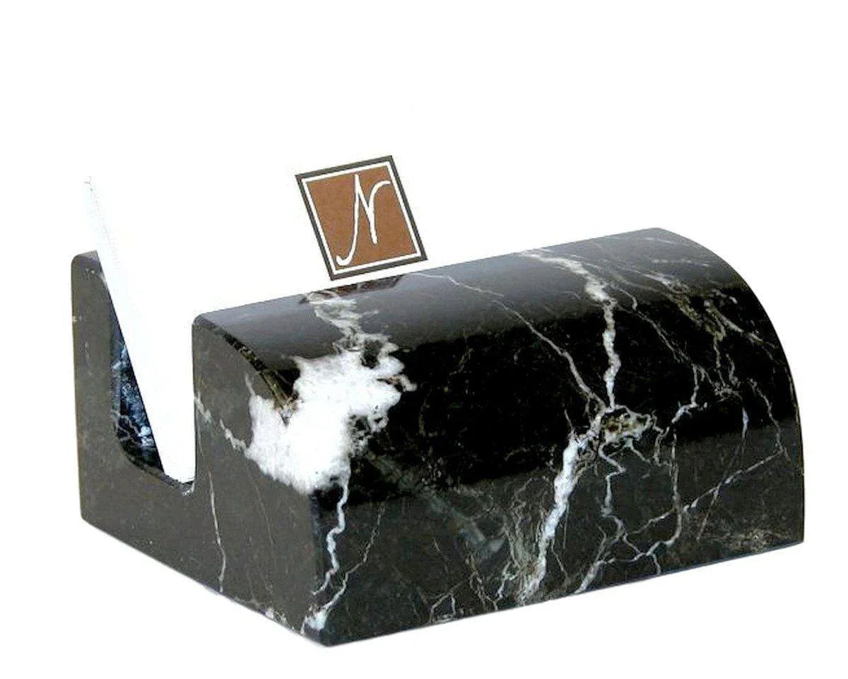 Black Zebra Marble Business Card Stand - PoshaBella
