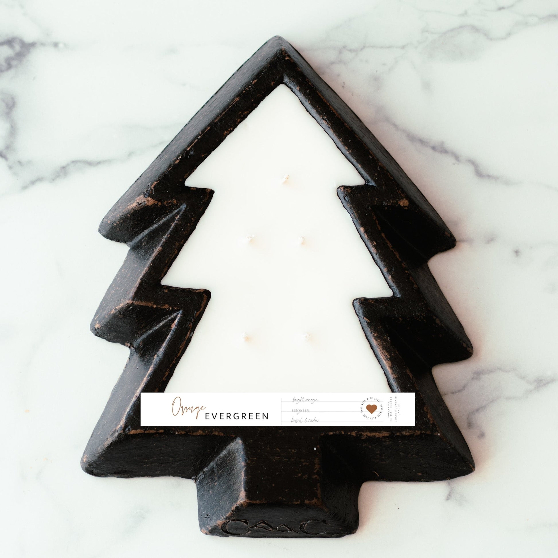 Black Pottery Tree Bowl Candle - Christmas Hearth - PoshaBella