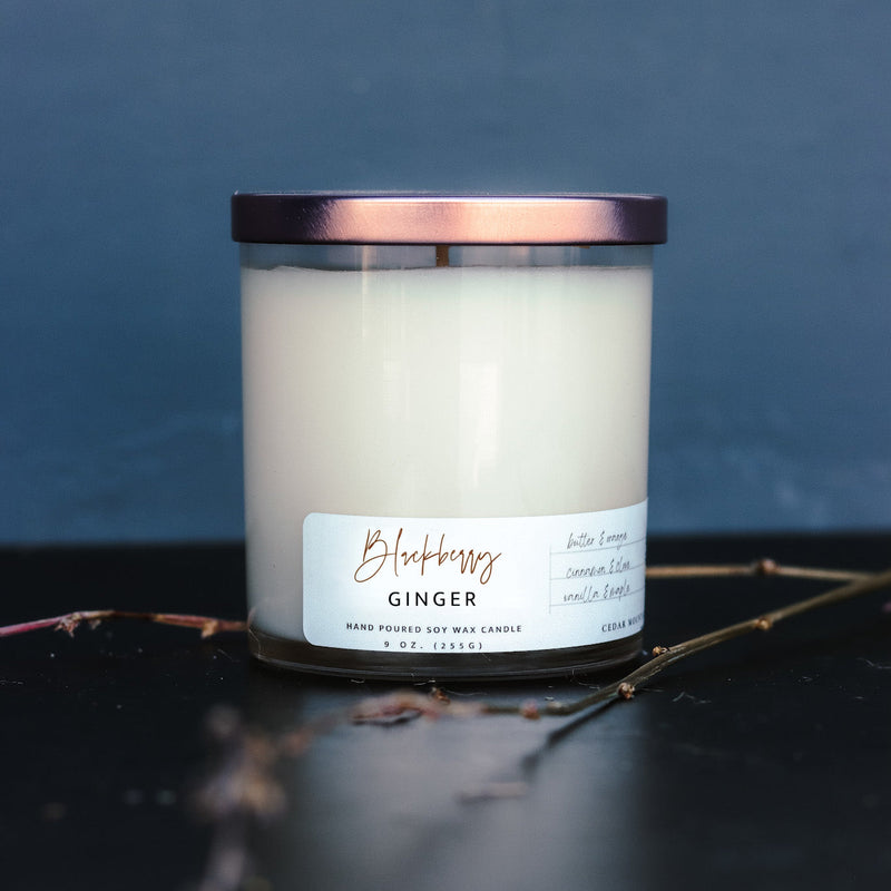 Blackberry Ginger - 9 oz Whiskey Glass Candle