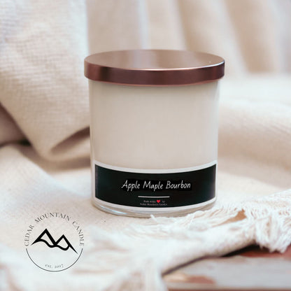 Black & White Label Whiskey Glass Jar Soy Candle - 9 oz - PoshaBella