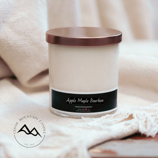 Black & White Label Whiskey Glass Jar Soy Candle - 9 oz - PoshaBella