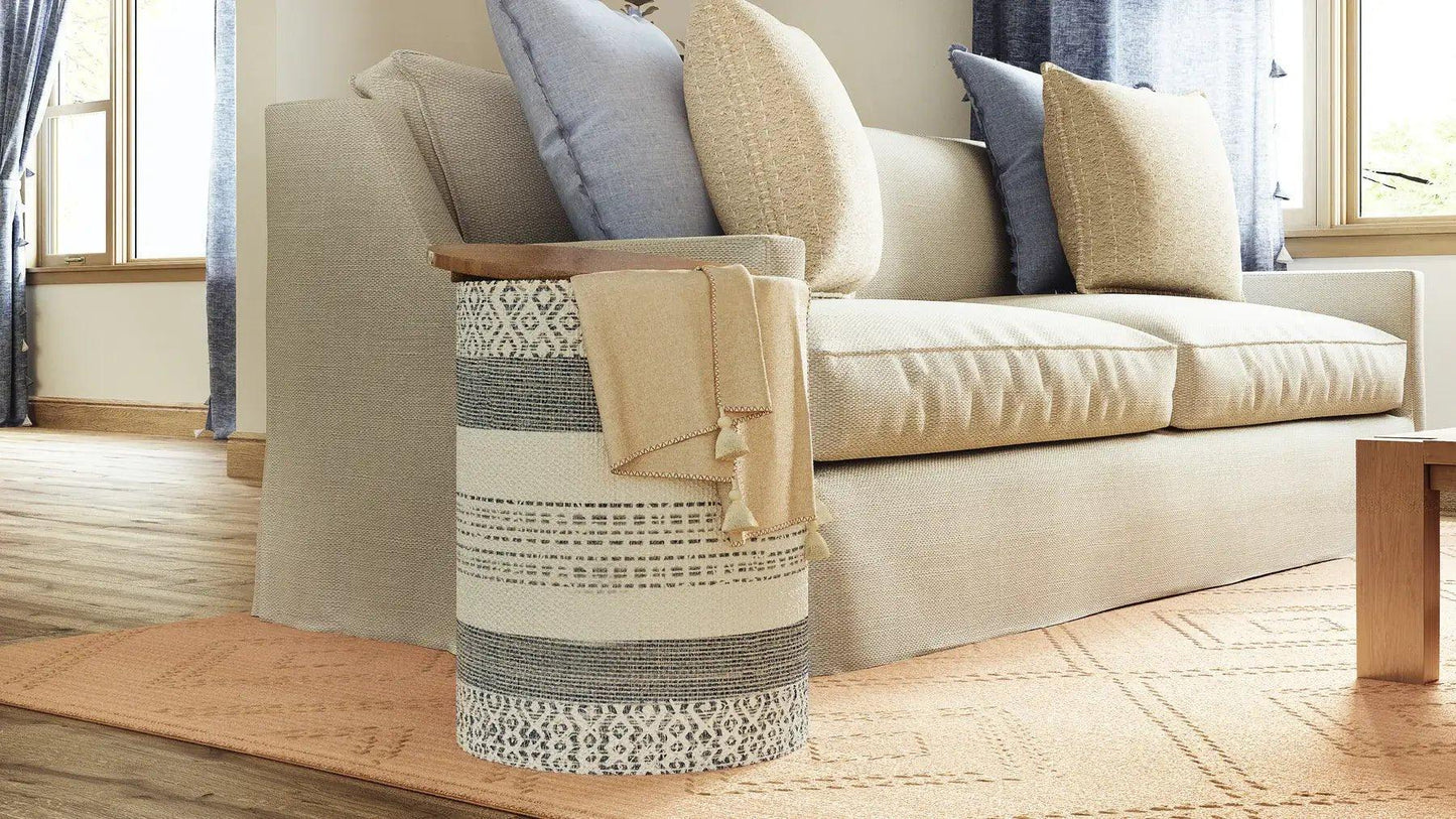 Blanket Stitch Throw with Tassels - PoshaBella