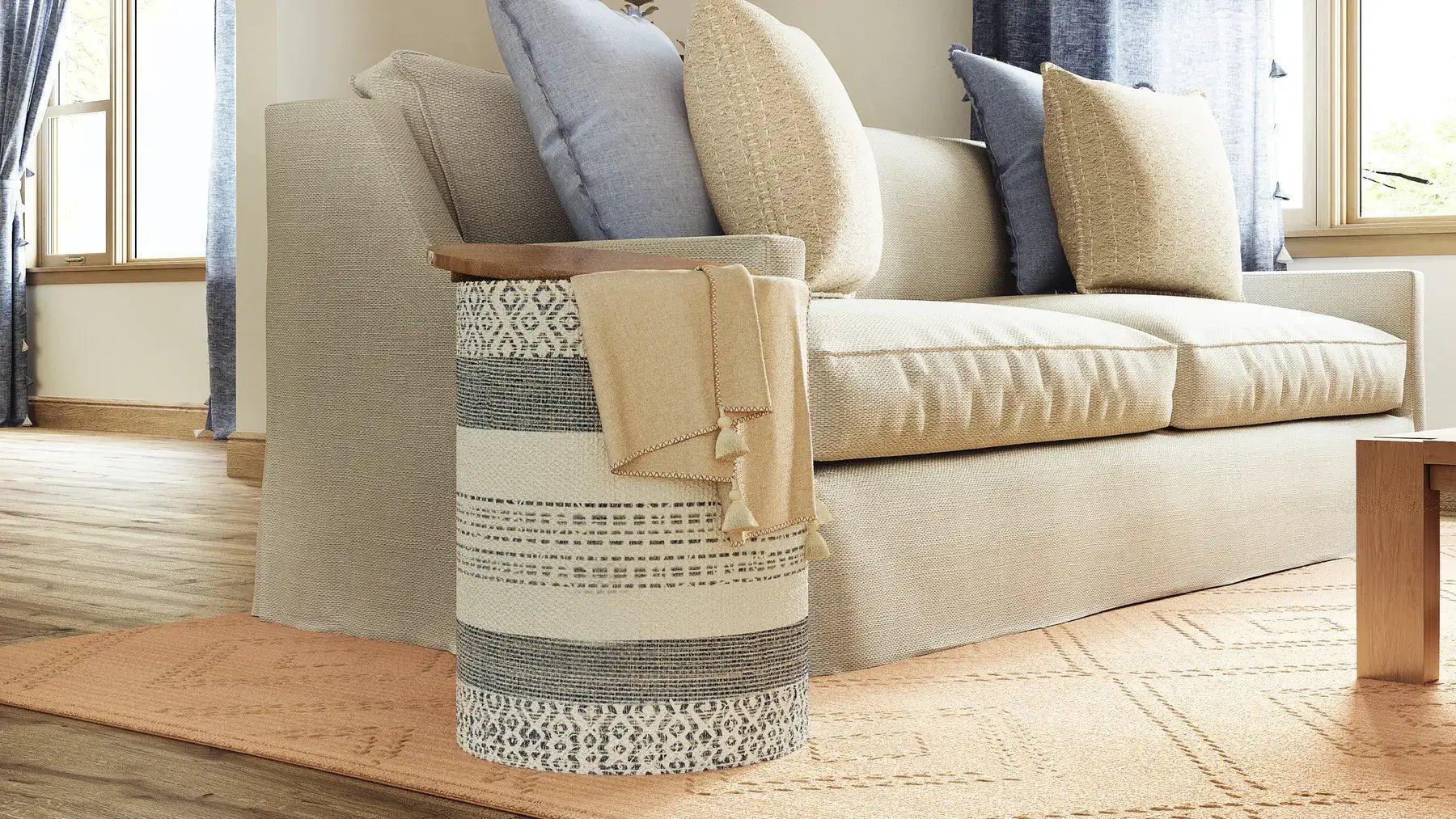 Blanket Stitch Throw with Tassels - PoshaBella