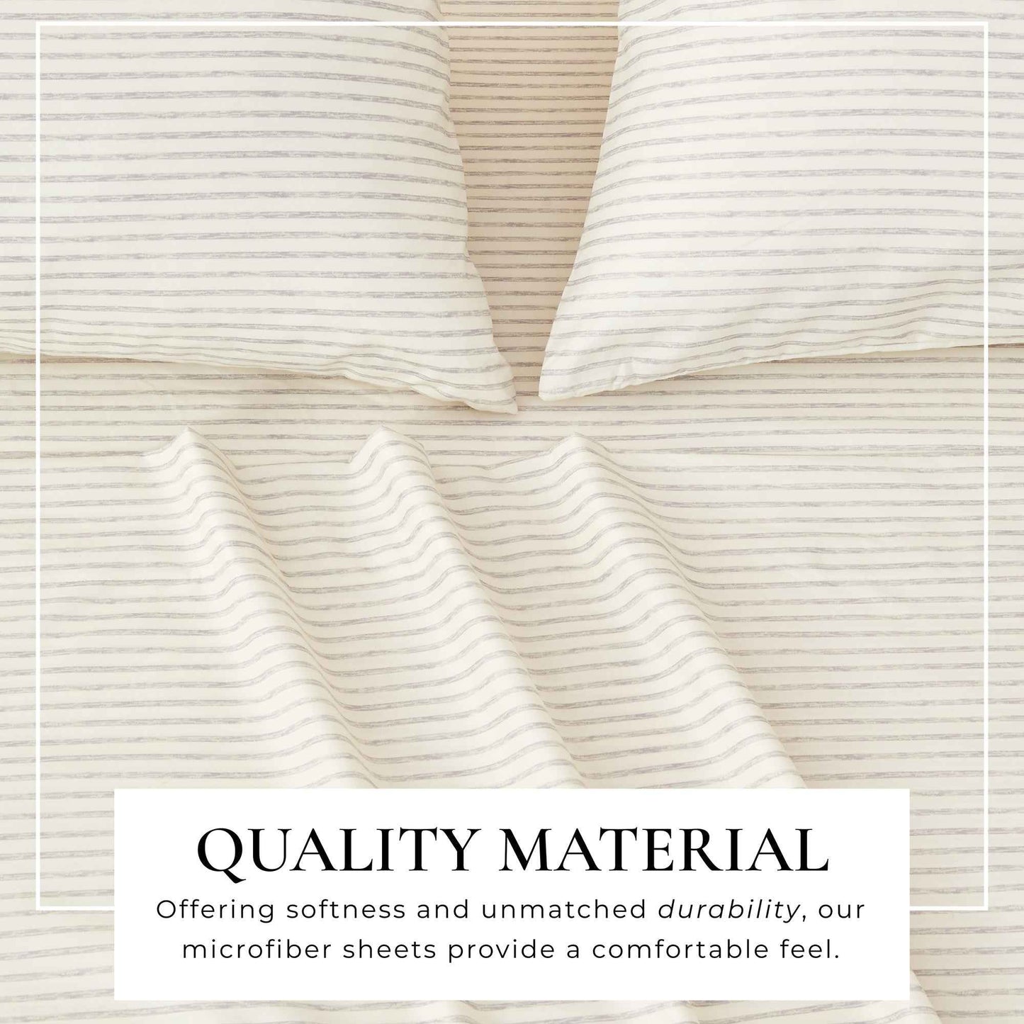 Striped Microfiber Sheet Set - Evette Collection