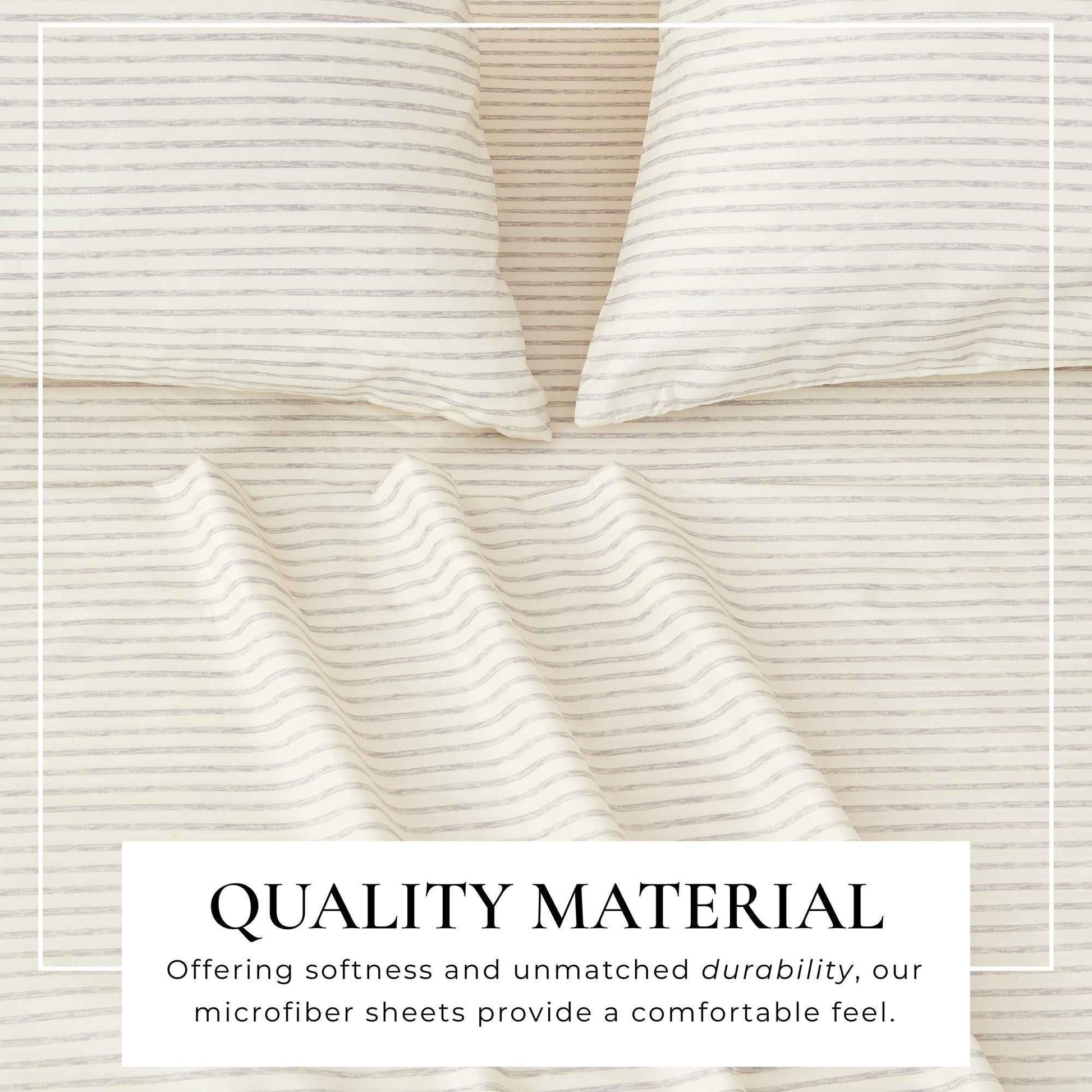 Striped Microfiber Sheet Set - Evette Collection