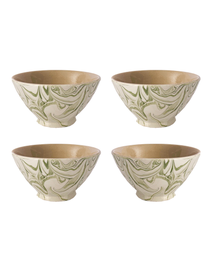 Marbled Olive Ramen Bowl - Set of 4