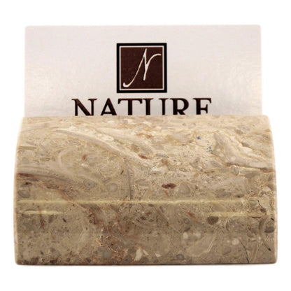 Business Card Stand of Beige Marble - PoshaBella