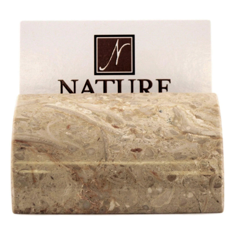 Business Card Stand of Beige Marble