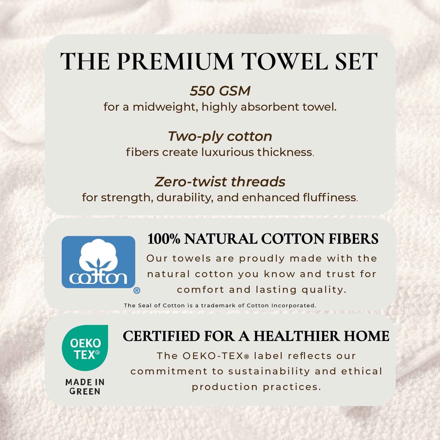 Cotton Textured Bath Towel Set - Acacia Collection