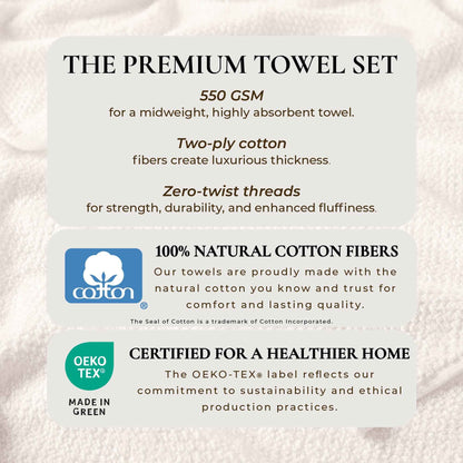 Cotton Textured Bath Towel Set - Acacia Collection