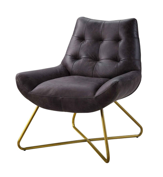 Dhalsim - Accent Chair - Antique Ebony Top Grain Leather