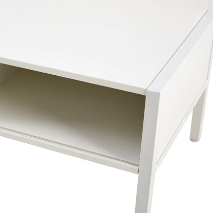 Modern Rattan Coffee Table with Sliding Door