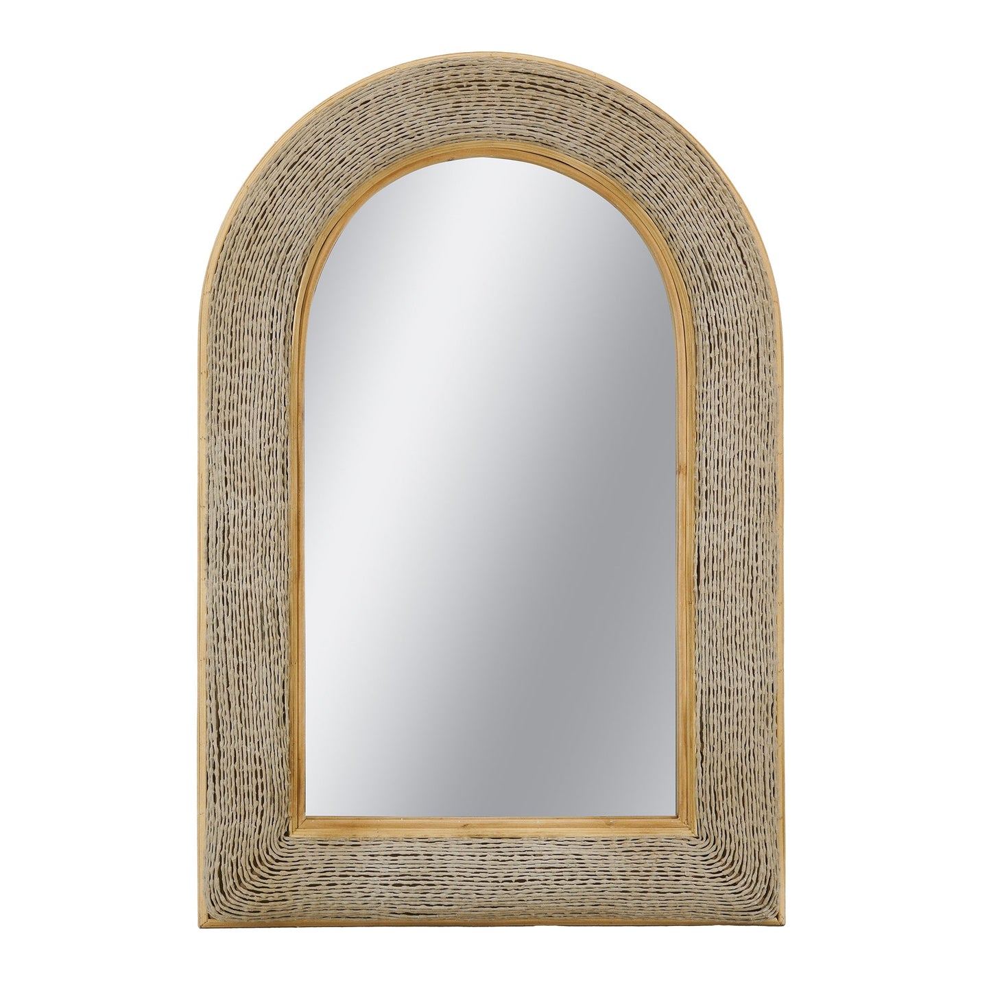 24.2"x36" Woven Texture Decorative Arched Mirror
