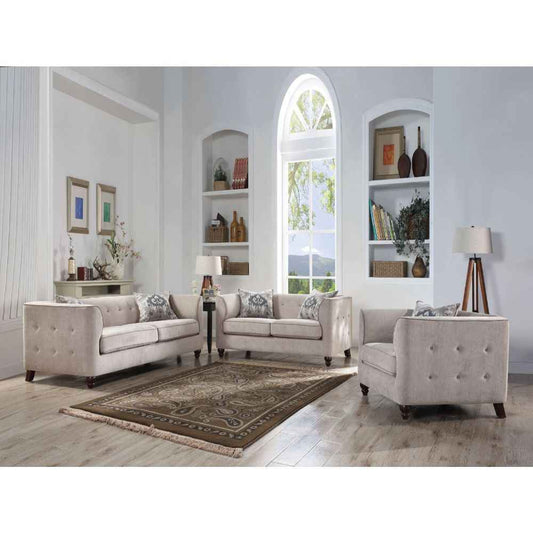 Cyndi - Chair With Pillow - Tan Velvet