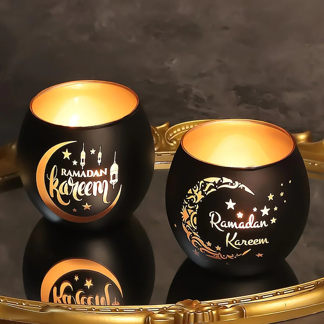 Candle Holder - Glass Moon Star
