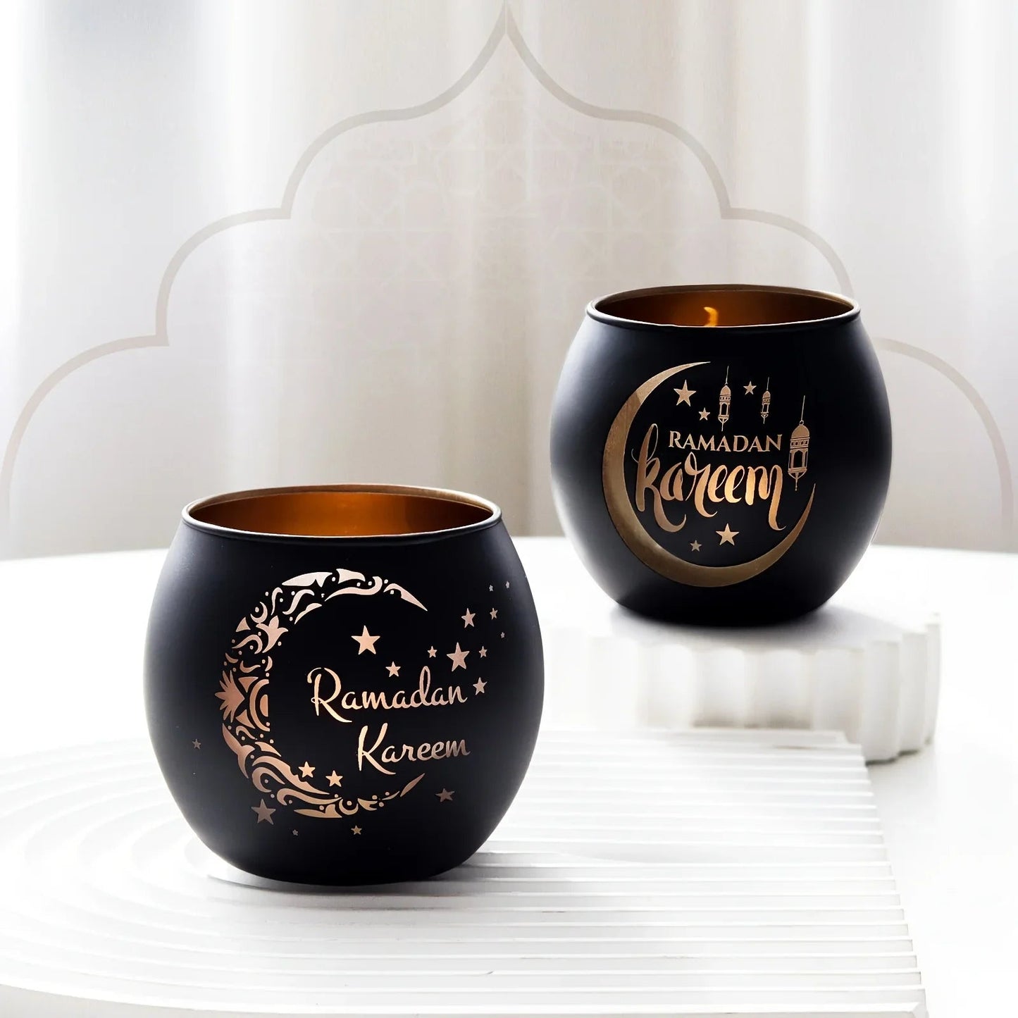 Candle Holder - Glass Moon Star