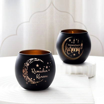 Candle Holder - Glass Moon Star