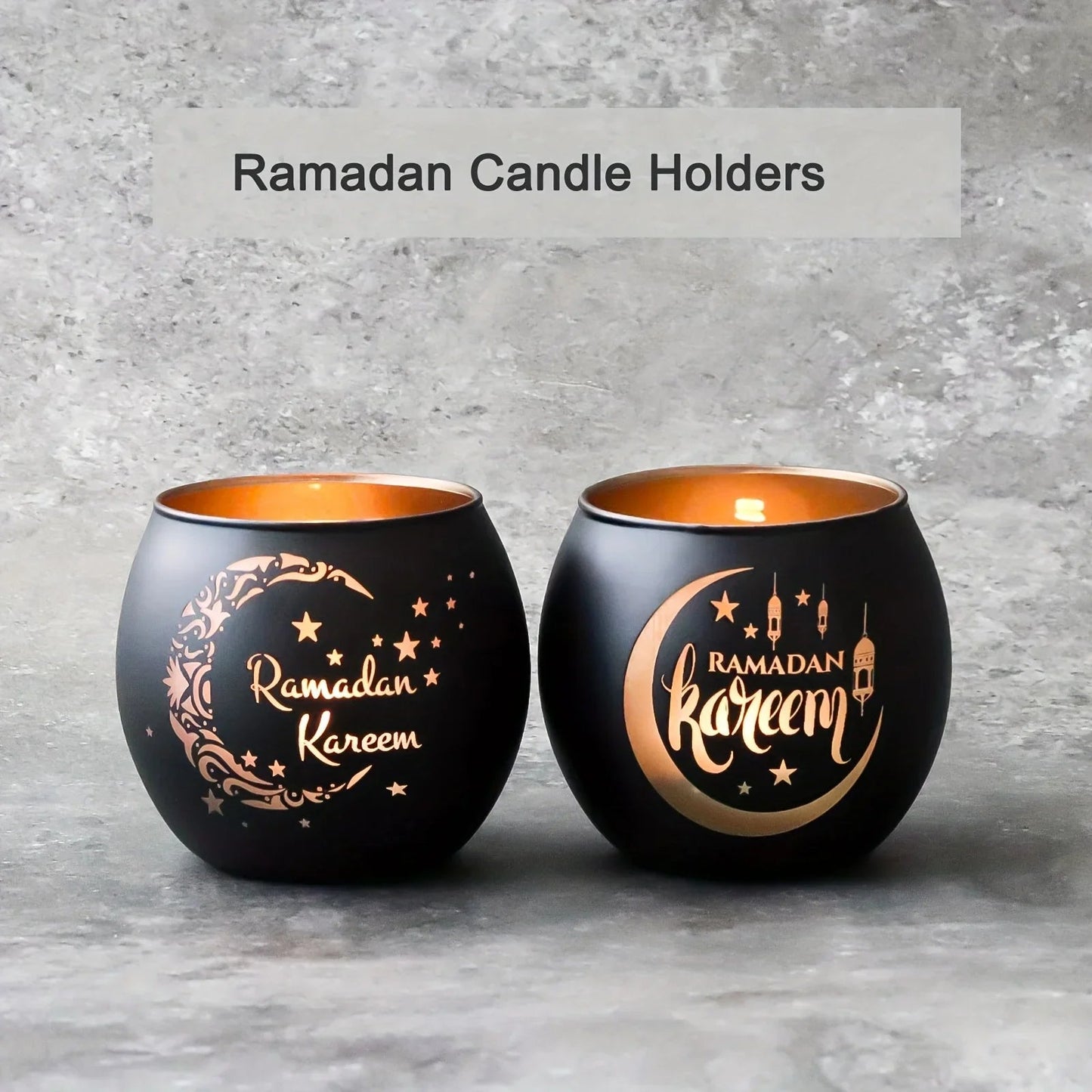 Candle Holder - Glass Moon Star