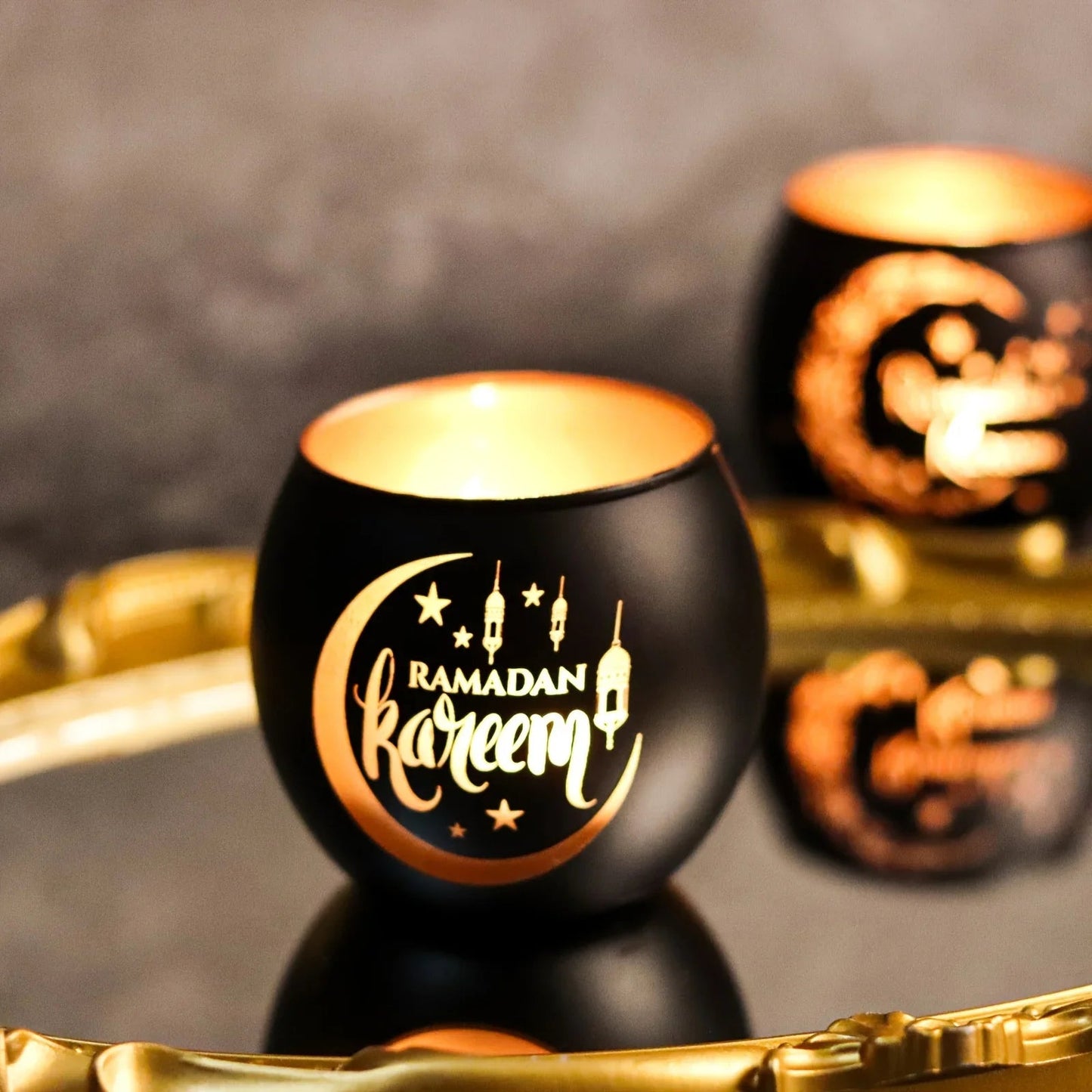 Candle Holder - Glass Moon Star