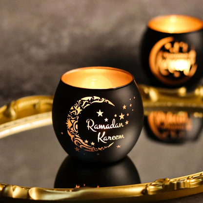 Candle Holder - Glass Moon Star