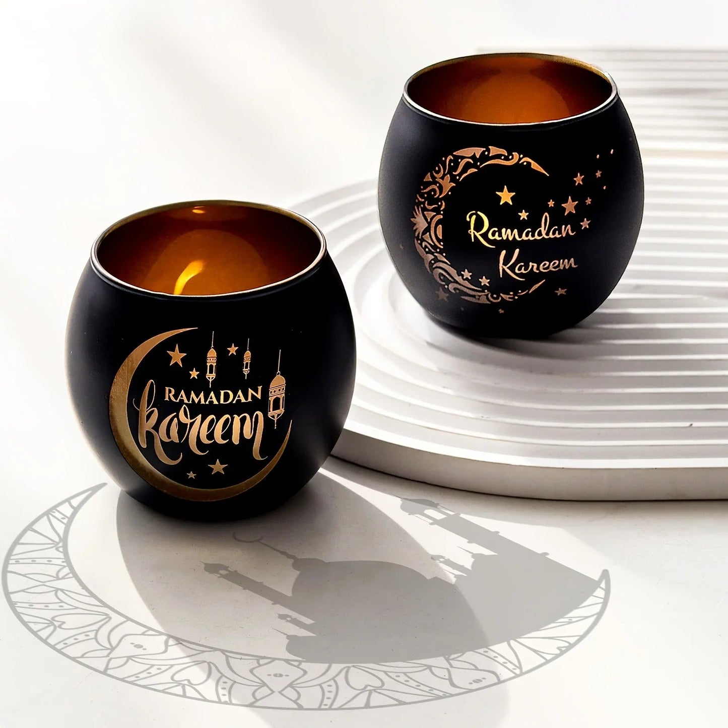 Candle Holder - Glass Moon Star