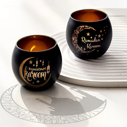 Candle Holder - Glass Moon Star
