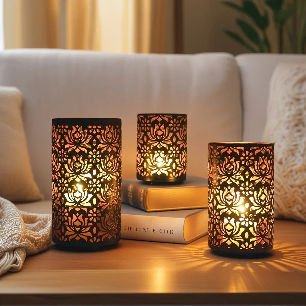 Candle Holders - Decorative Iron Set