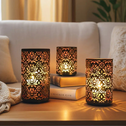 Candle Holders - Decorative Iron Set