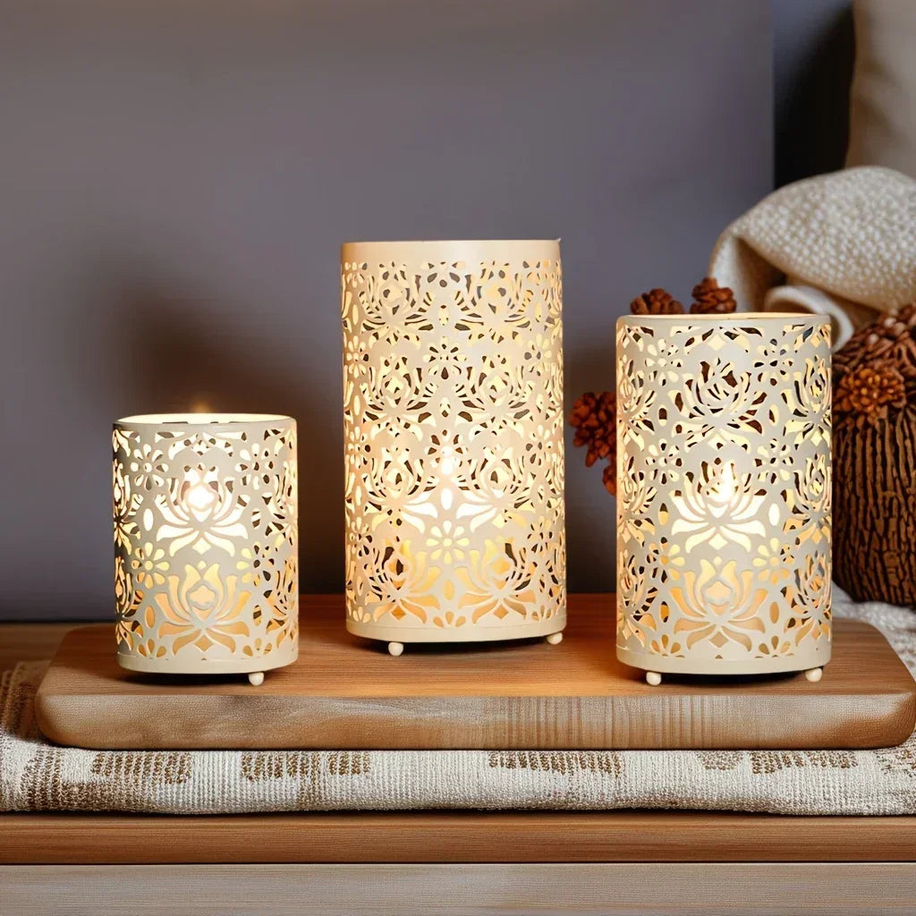 Candle Holders - Decorative Iron Set