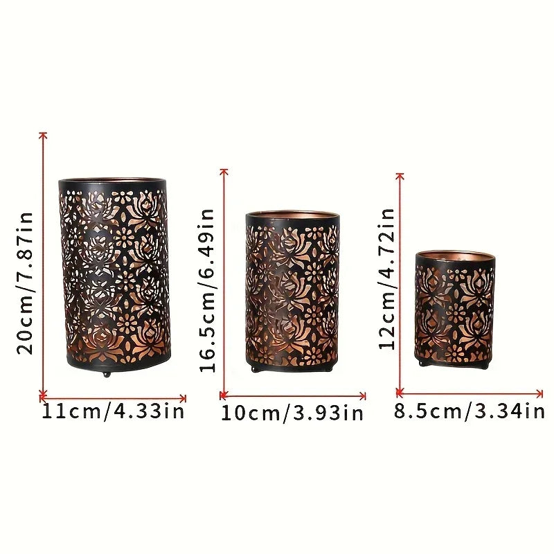 Candle Holders - Decorative Iron Set