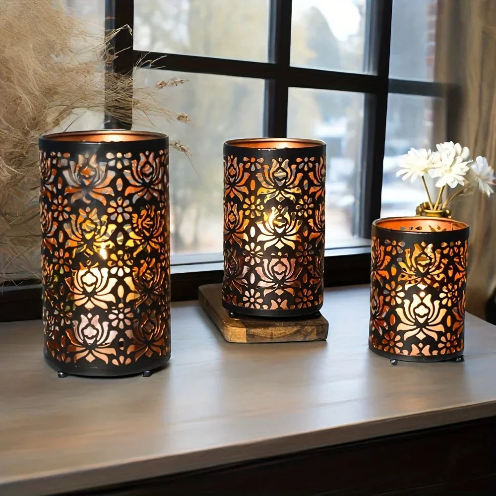 Candle Holders - Decorative Iron Set