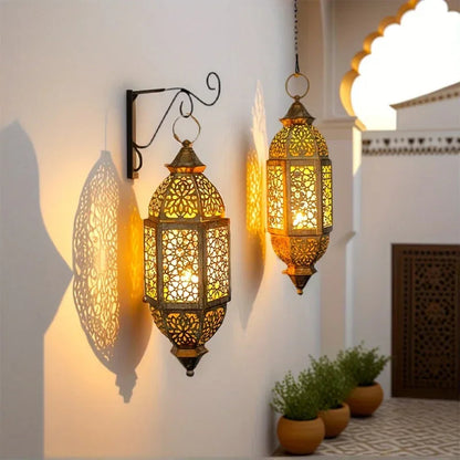 Candle Lantern - Hanging Cast Iron