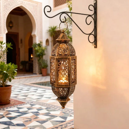 Candle Lantern - Hanging Cast Iron