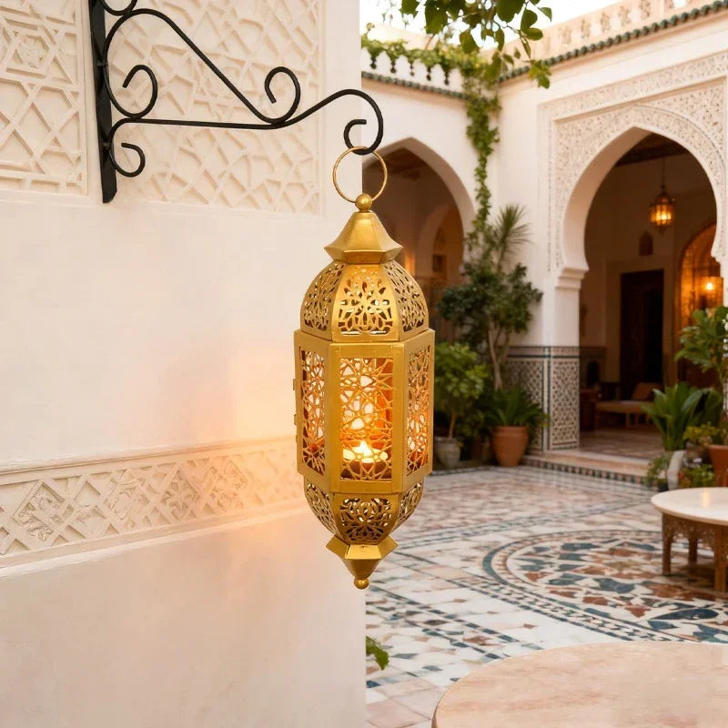 Candle Lantern - Hanging Cast Iron