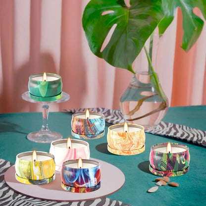 Candles - Smokeless Soy Wax Marble Scented