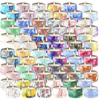 Candles - Smokeless Soy Wax Marble Scented