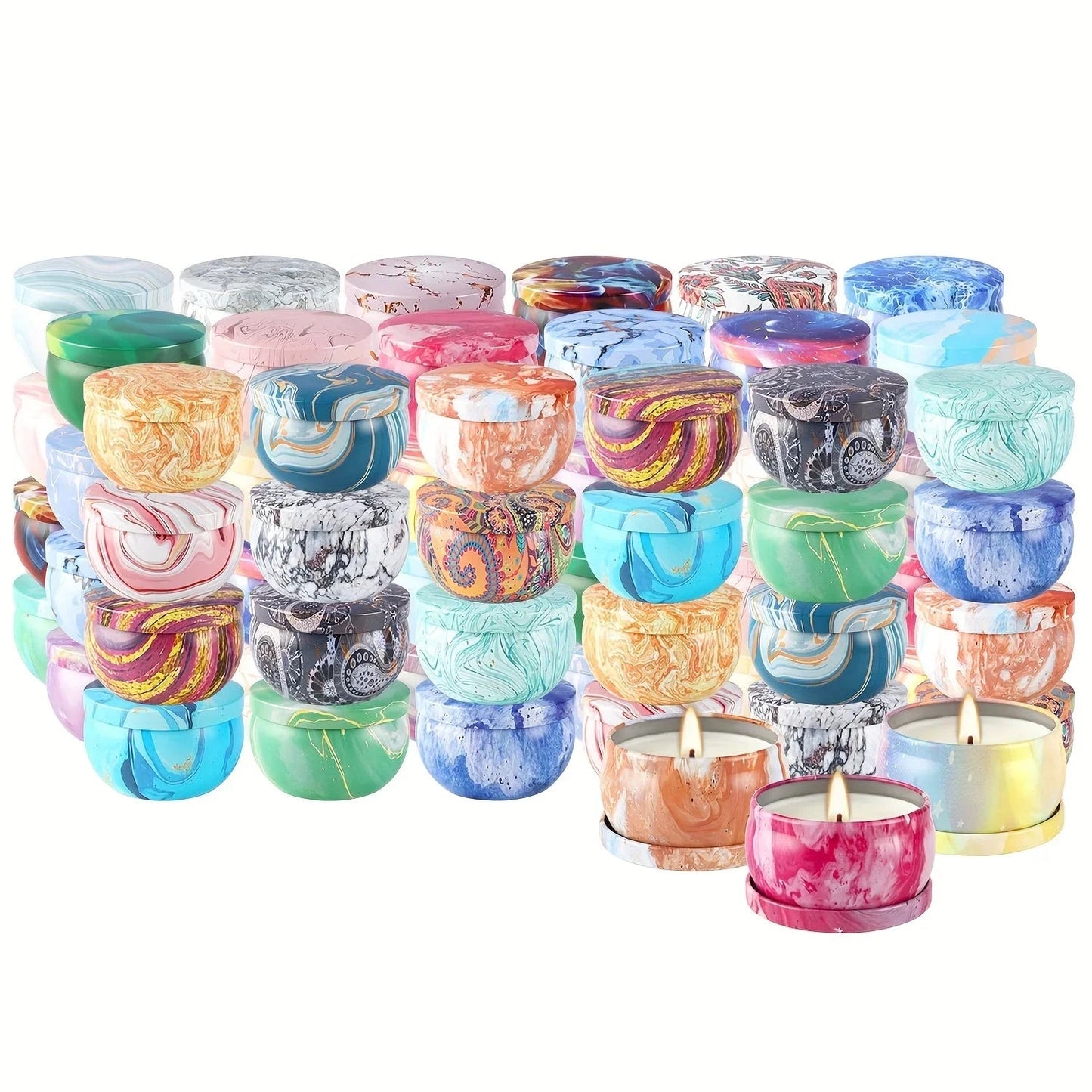 Candles - Smokeless Soy Wax Marble Scented