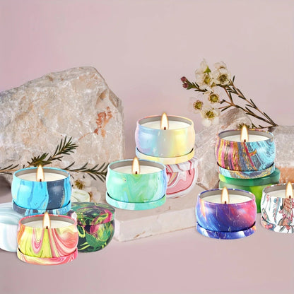 Candles - Smokeless Soy Wax Marble Scented